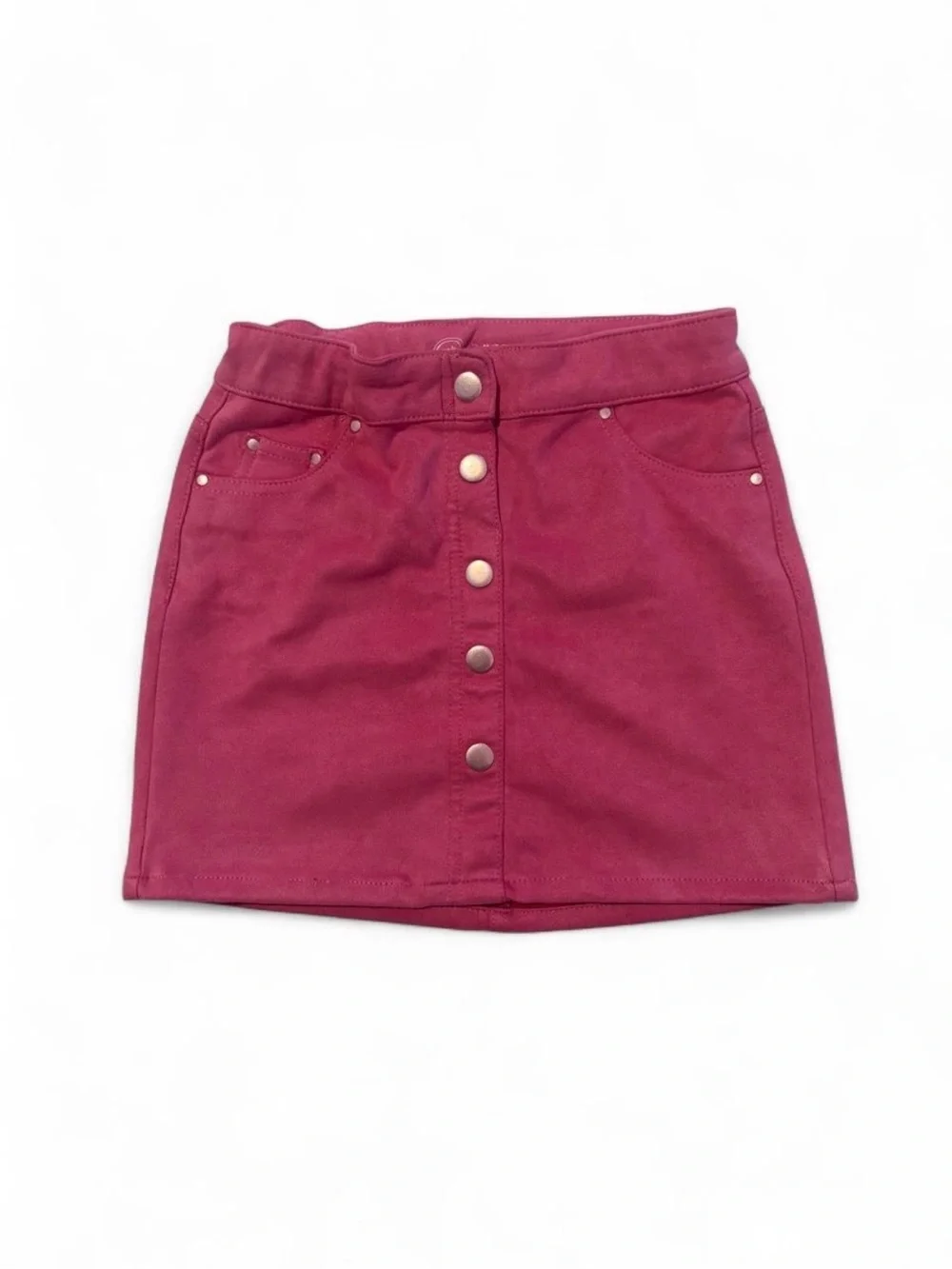 🩷$3 BUNDLED- wonder nation Raspberry Pink Button-Front A-Line Skirt